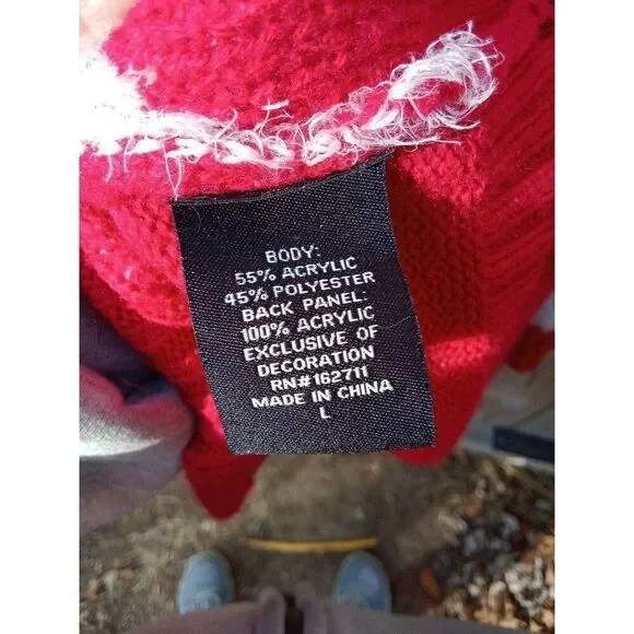 Ugly Christmas Sweater Gingerbread Man by 33 degrees Size Large Sequins Gems - Picture 4 of 9